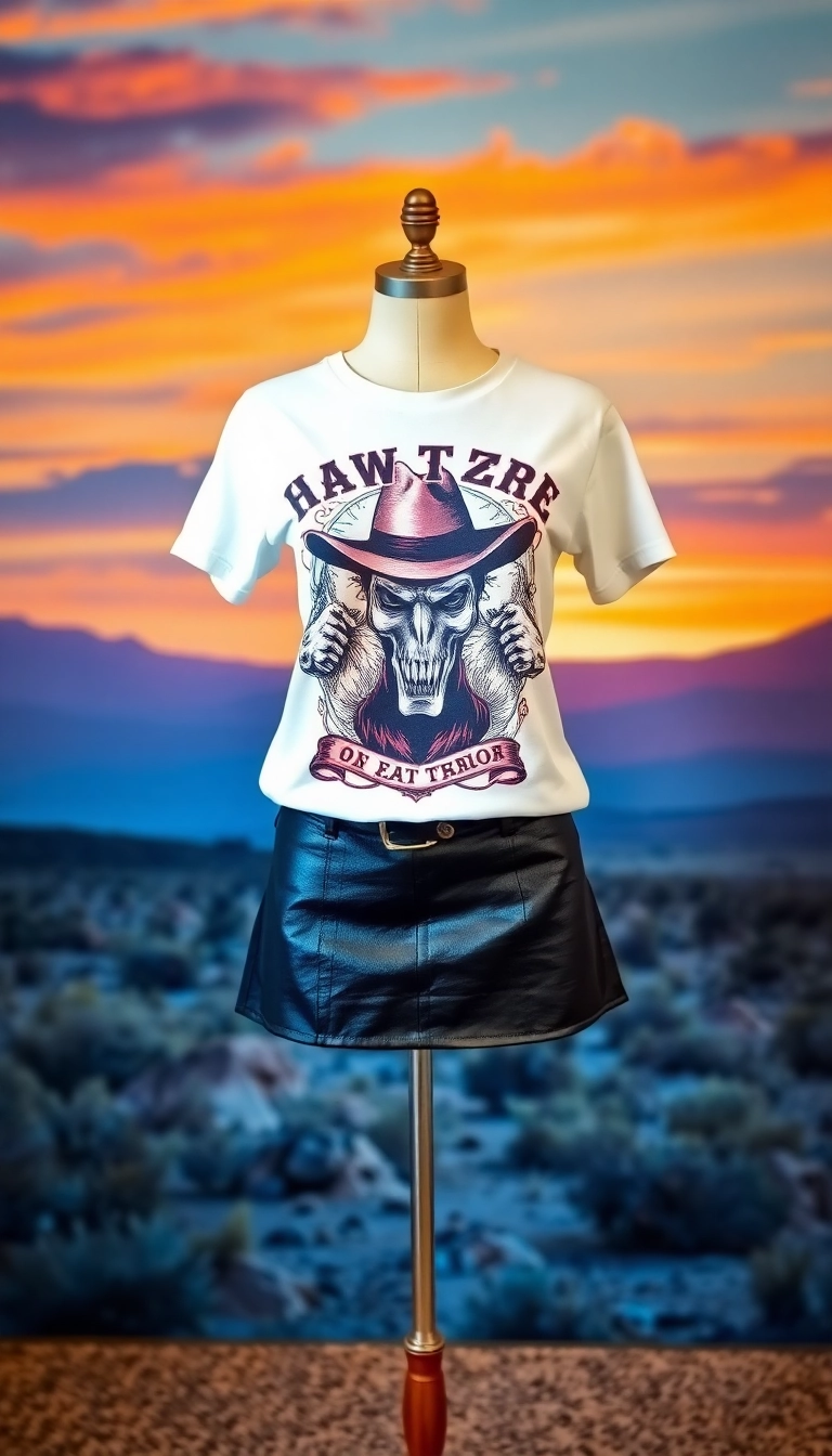 13 Gothic Outfit Ideas That Blend Edgy with Western Charm (Get Inspired by #5!) - 10. Graphic Tees with Western Prints