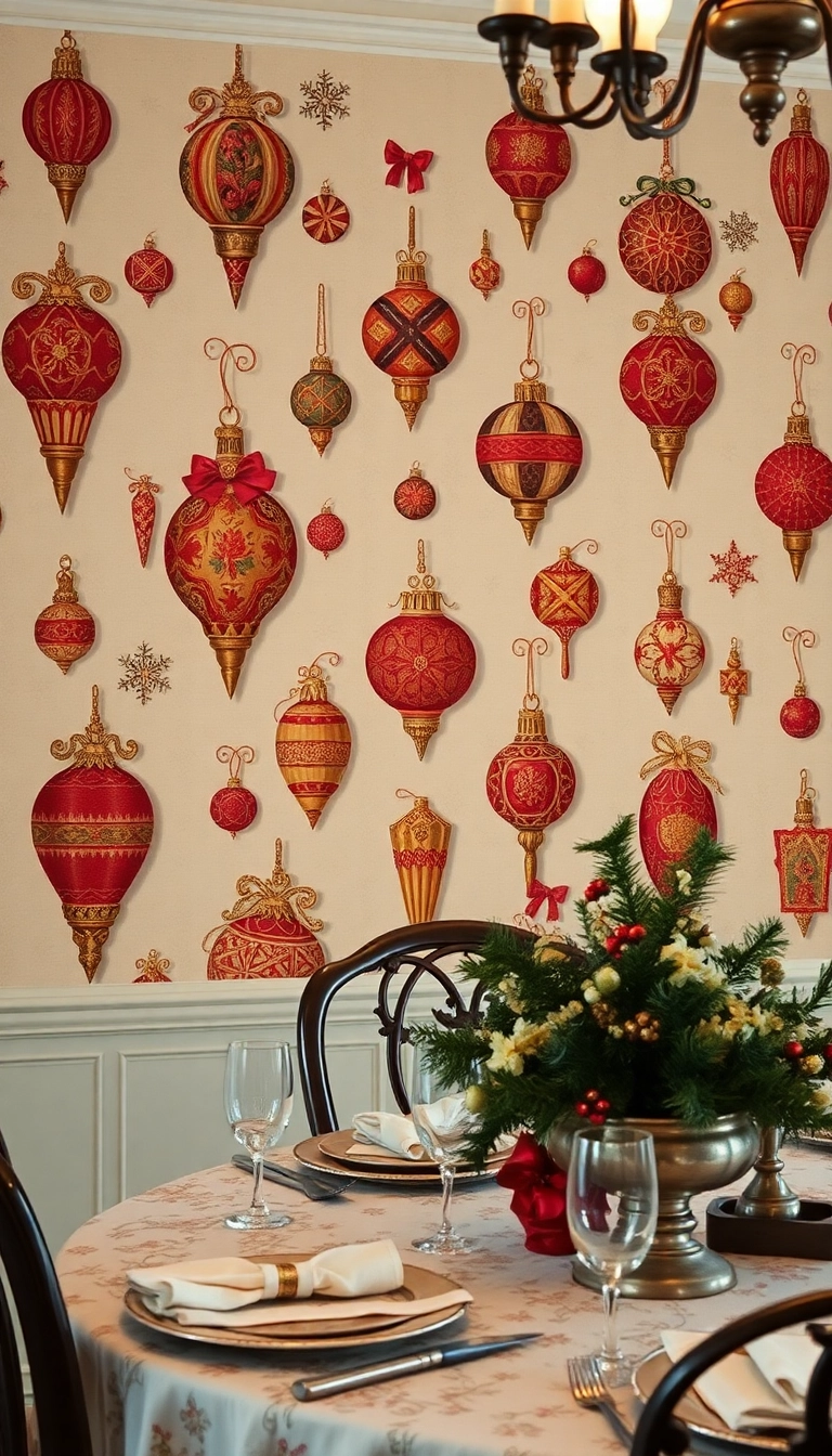 16 Nostalgic Christmas Wallpaper Styles That Will Take You Back in Time! - 3. Vintage Ornaments