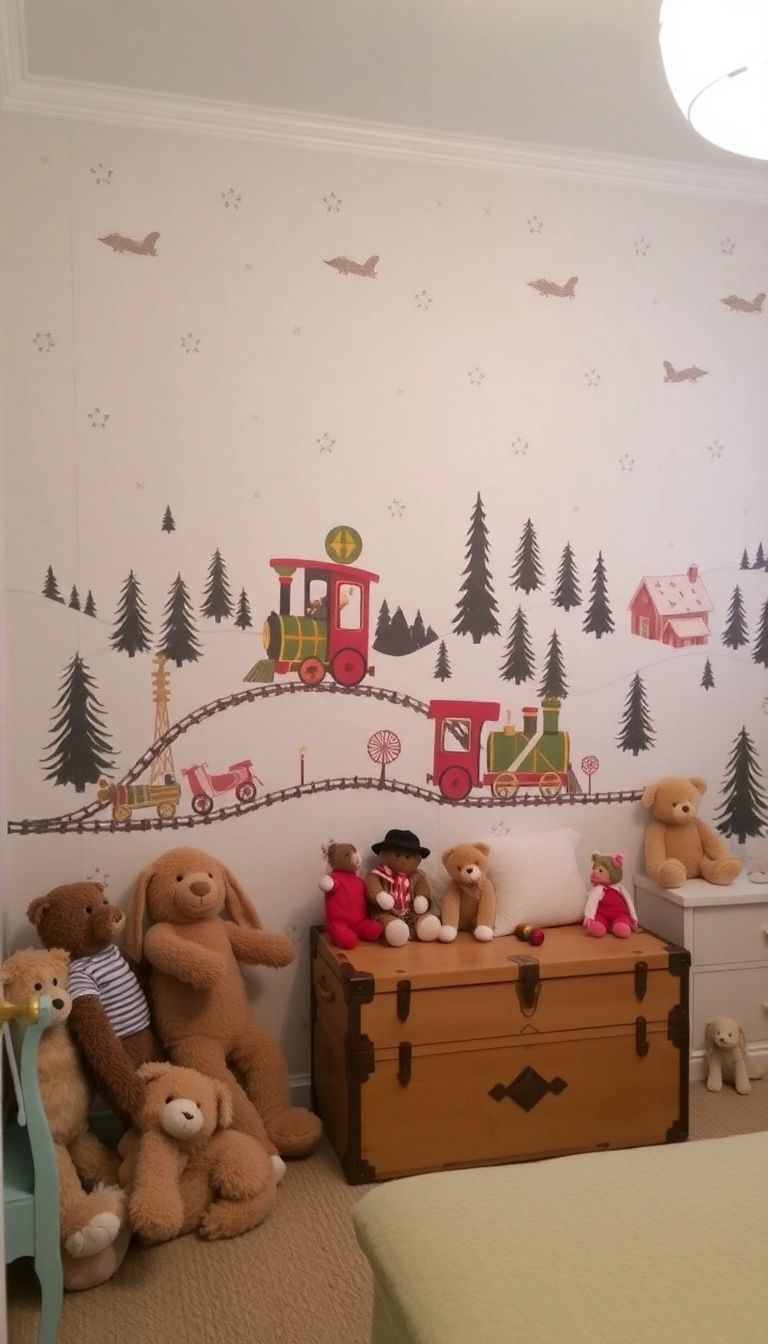 16 Nostalgic Christmas Wallpaper Styles That Will Take You Back in Time! - 8. Nostalgic Toy Train